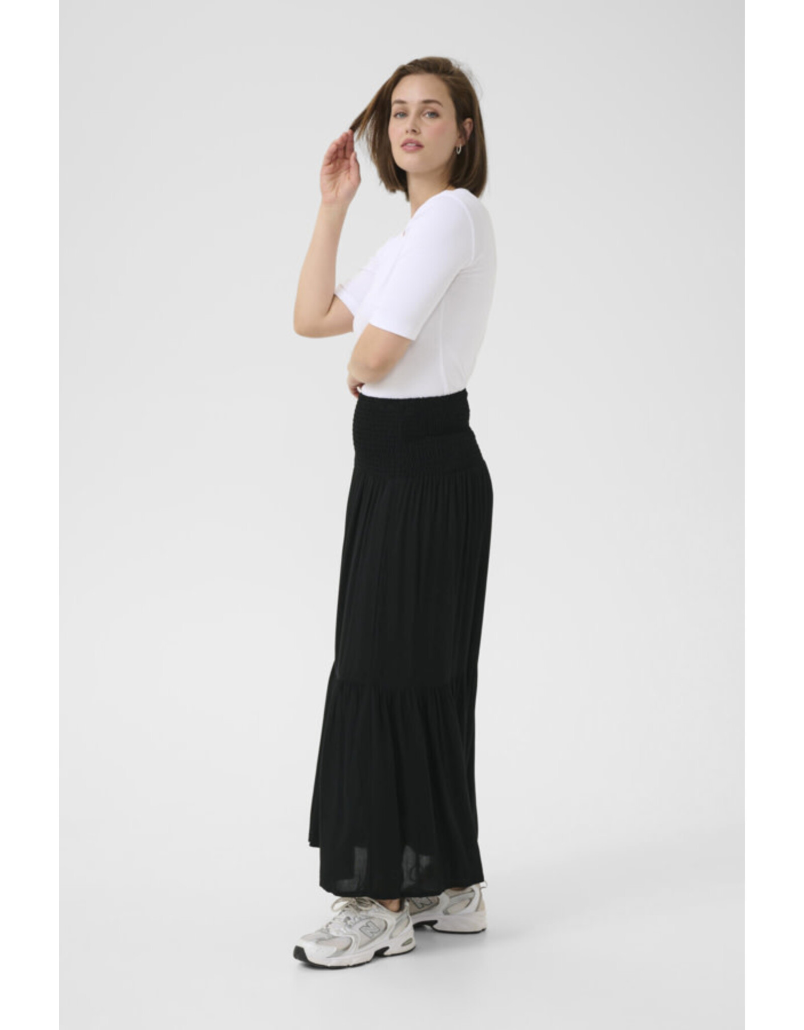 Kaffe Kaffe - Maxi Smocked Skirt (Black Deep)
