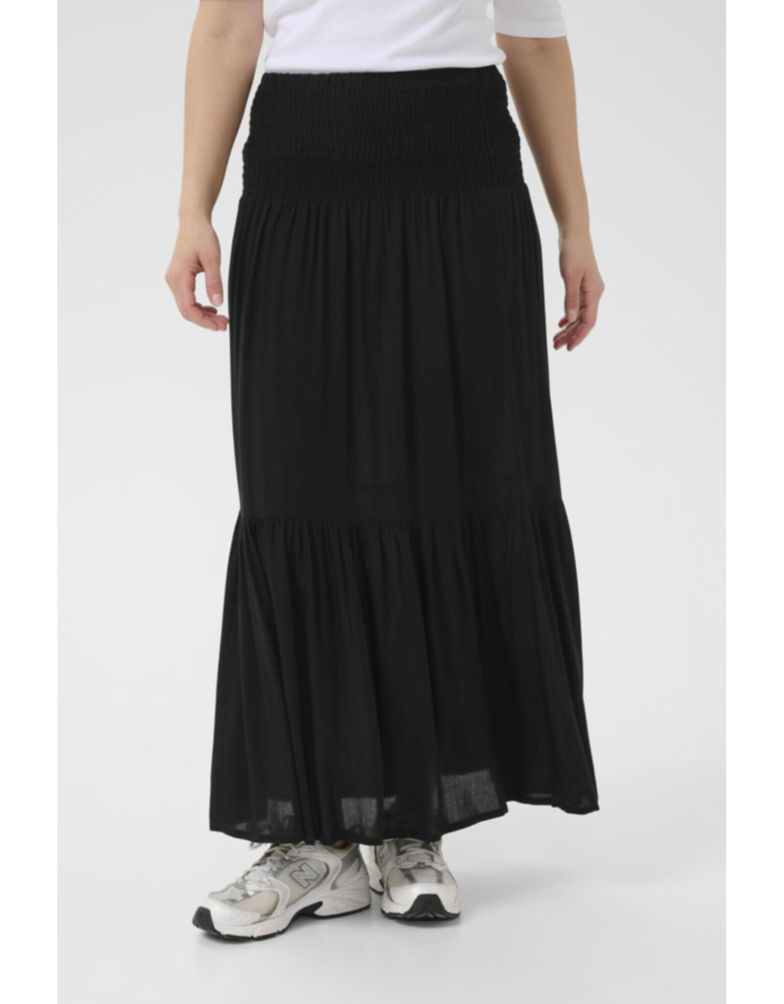 Kaffe Kaffe - Maxi Smocked Skirt (Black Deep)