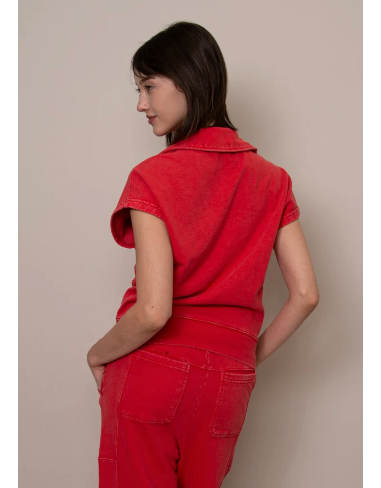 RD Style RD Style - Kate French Terry Sleeveless Top (Cherry)