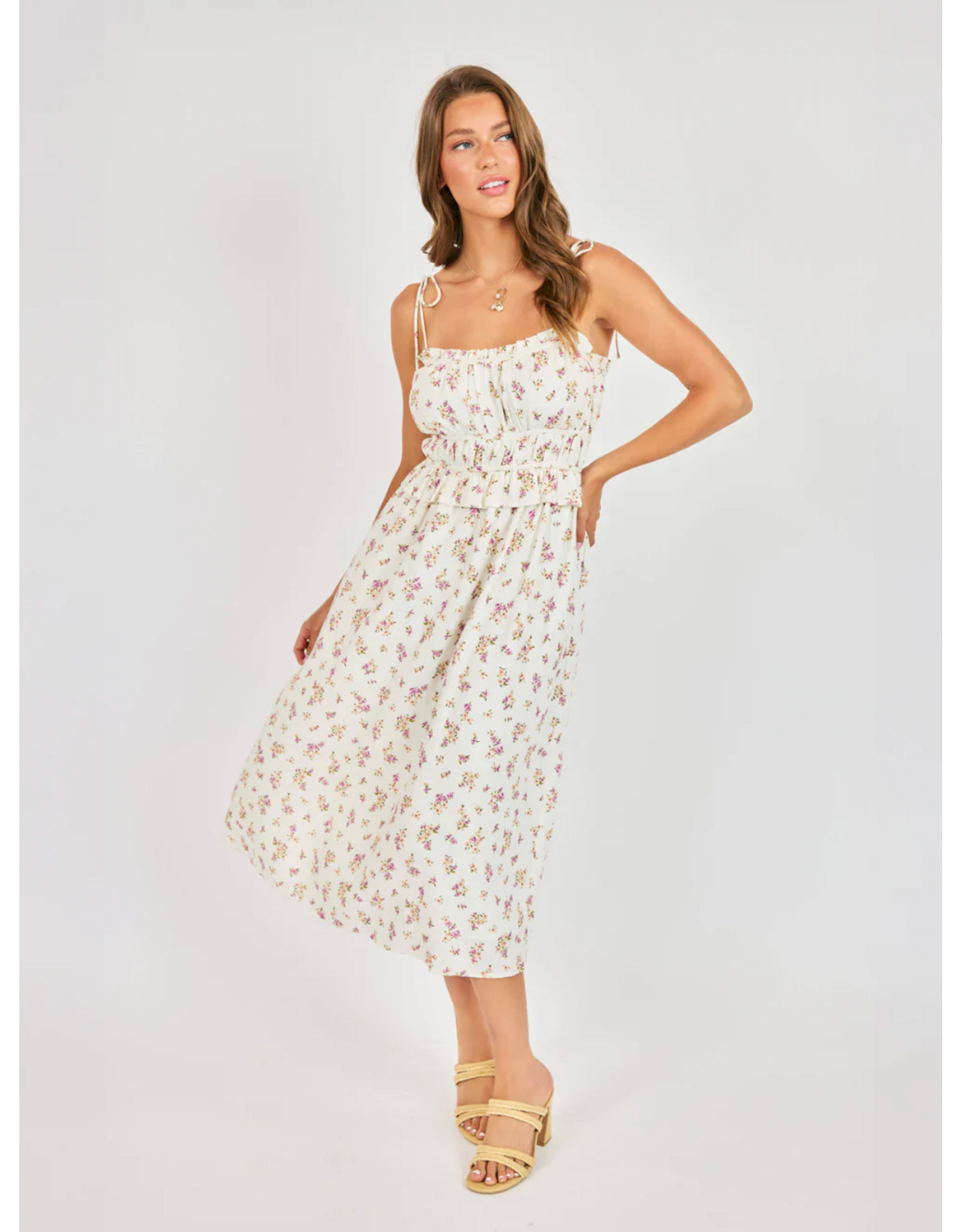 Sadie & Sage Sadie & Sage - Boquet Sweetheart Midi Dress (White)