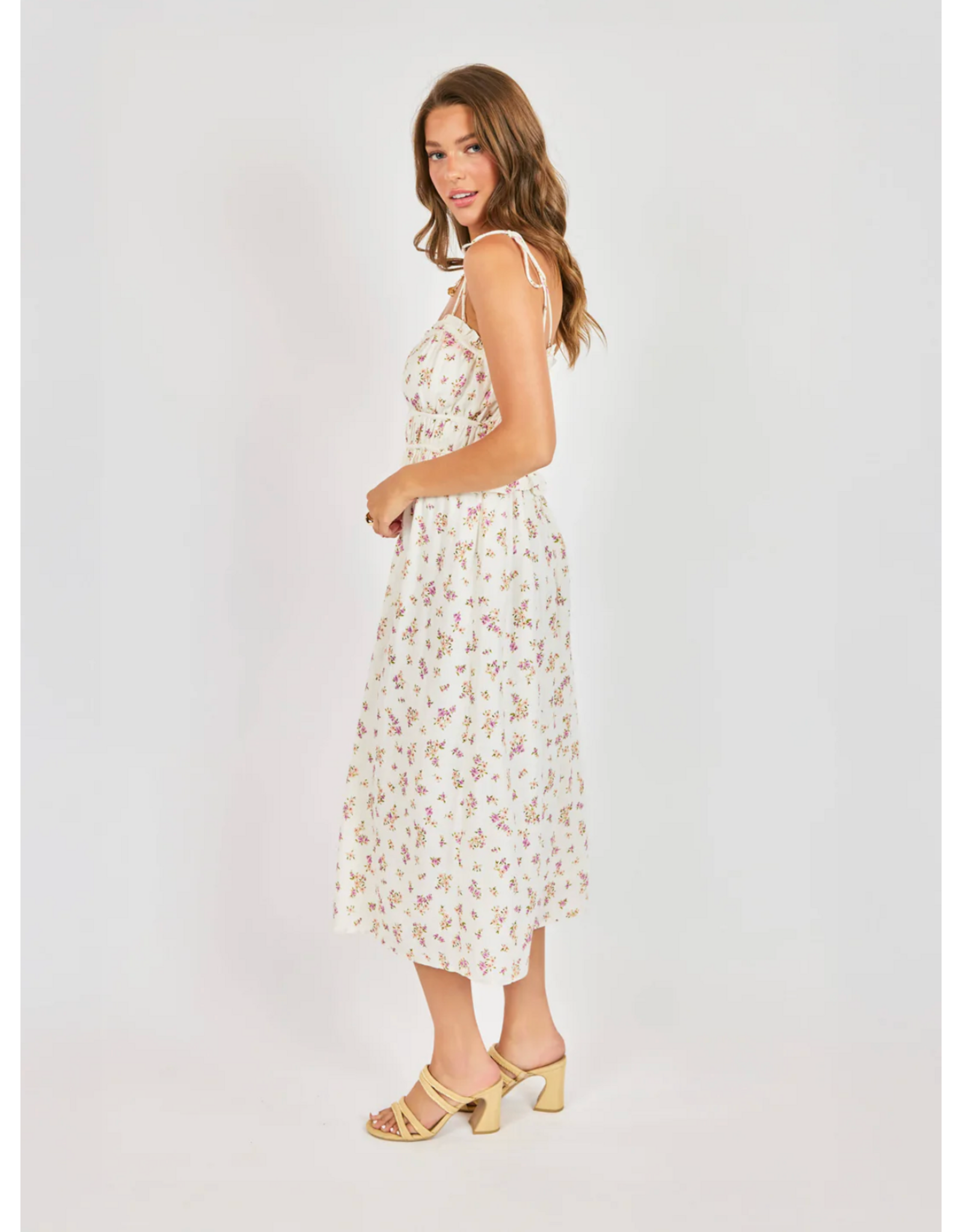 Sadie & Sage Sadie & Sage - Boquet Sweetheart Midi Dress (White)