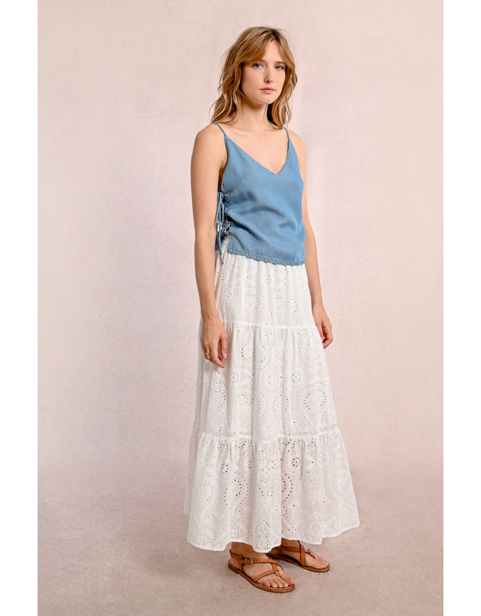 Molly Bracken Molly Bracken -  Lace Up Denim Camisole