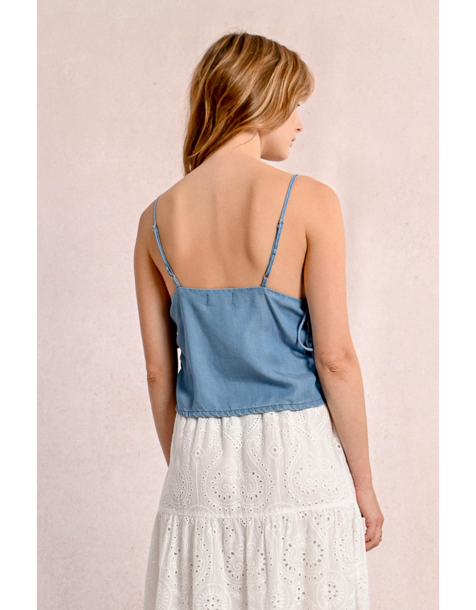 Molly Bracken Molly Bracken -  Lace Up Denim Camisole