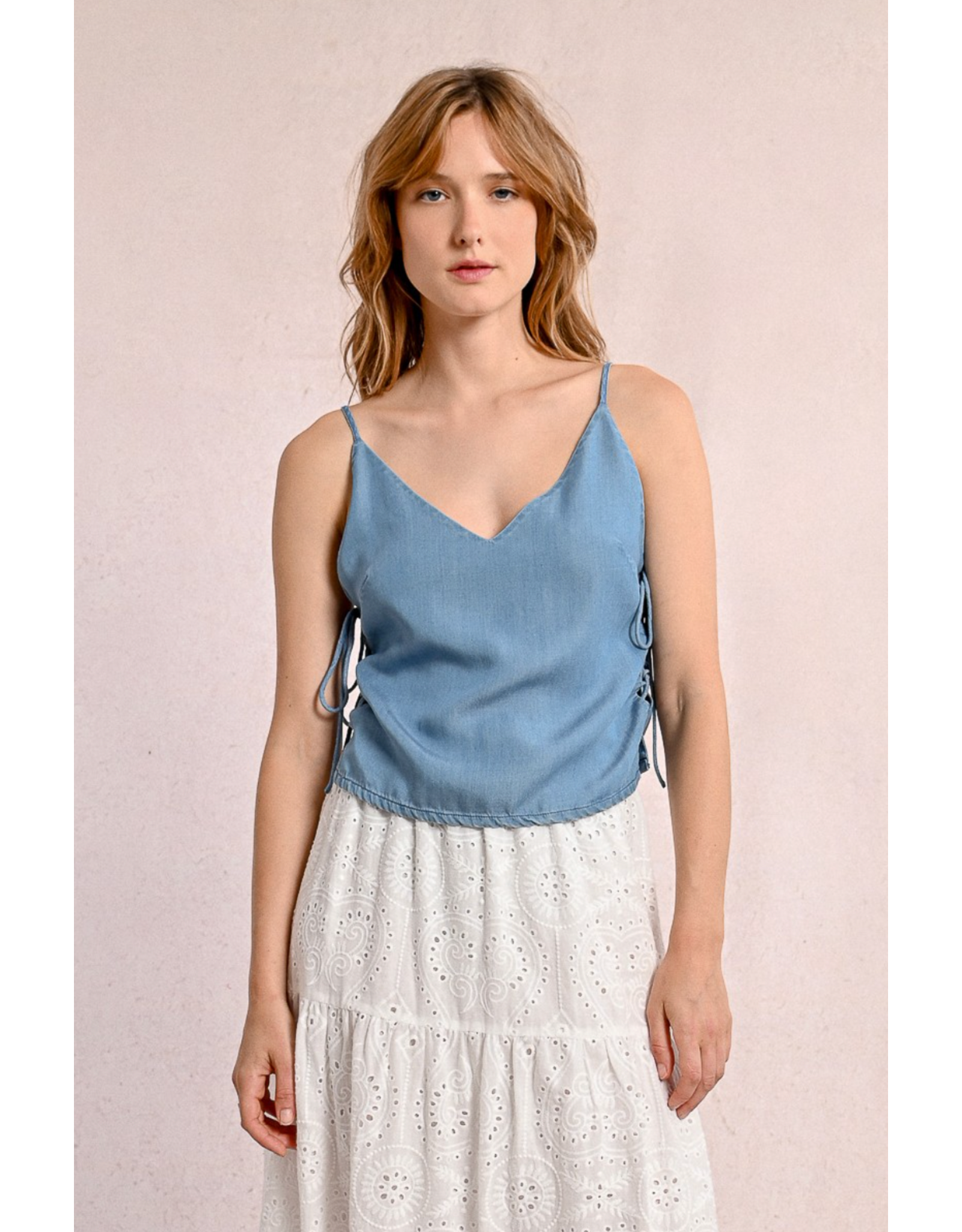 Molly Bracken Molly Bracken -  Lace Up Denim Camisole