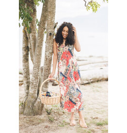 Papillon Papillon - Patchwork Print Sleeveless Maxi Dress (Beige)