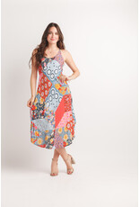 Papillon Papillon - Patchwork Print Sleeveless Maxi Dress (Blue)