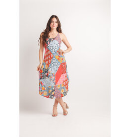 Papillon Papillon - Patchwork Print Sleeveless Maxi Dress (Blue)