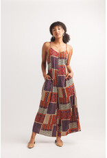 Papillon Papillon - Patchwork Print Wide Leg Jumpsuit (Rust)