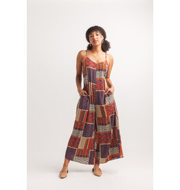 Papillon Papillon - Patchwork Print Wide Leg Jumpsuit (Rust)