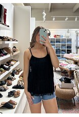 Vocal Vocal - Suede cami with fringe tiers (Black)