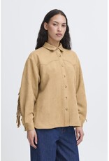 ICHI ICHI - Fano Fringe Detail Button Up (Travertine)