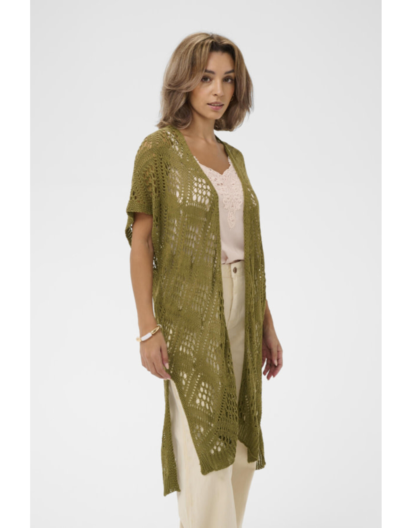 Cream Cream - Ryda Long Open Cardigan (Gothic Olive)