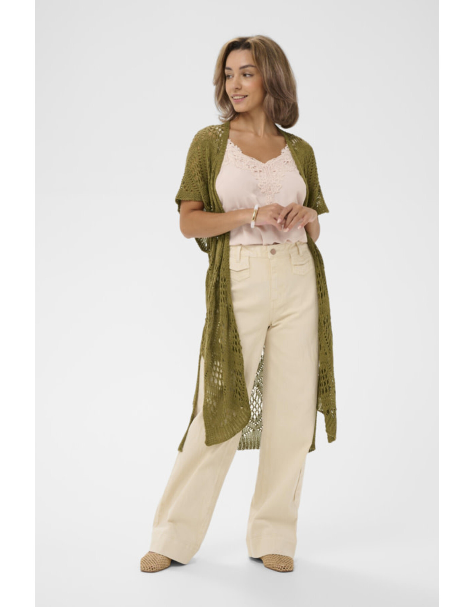 Cream Cream - Ryda Long Open Cardigan (Gothic Olive)