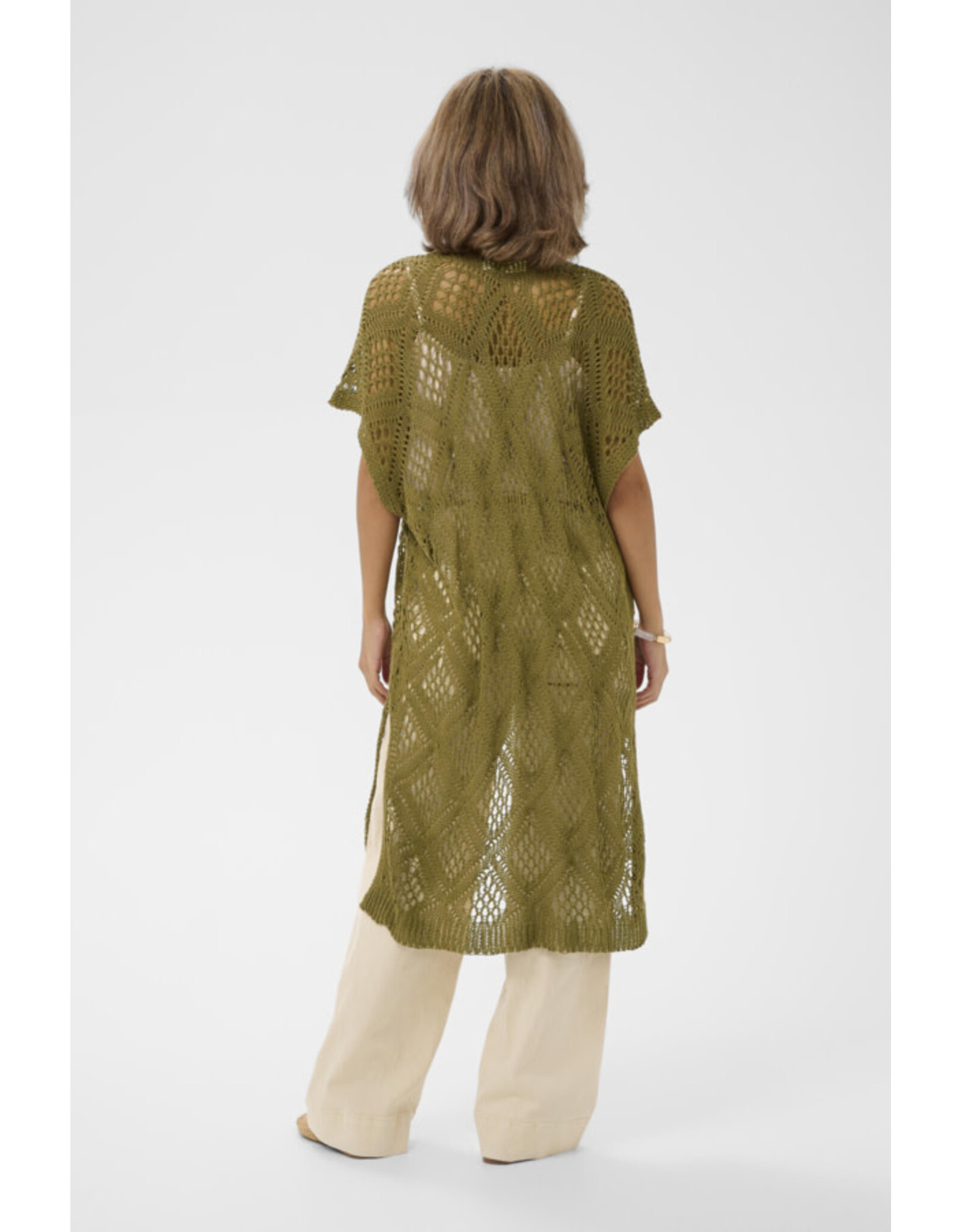 Cream Cream - Ryda Long Open Cardigan (Gothic Olive)