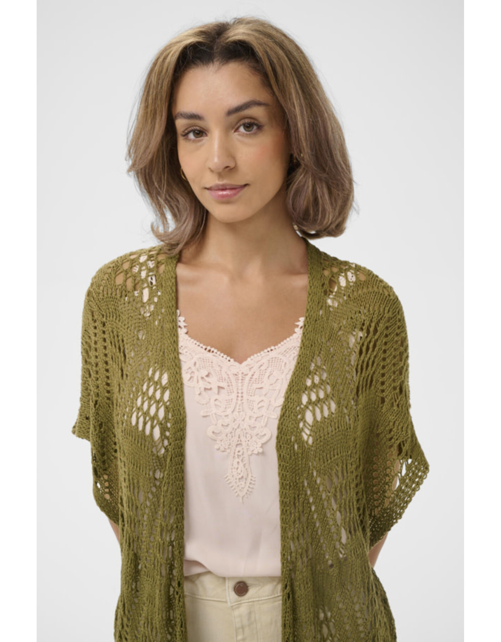 Cream Cream - Ryda Long Open Cardigan (Gothic Olive)