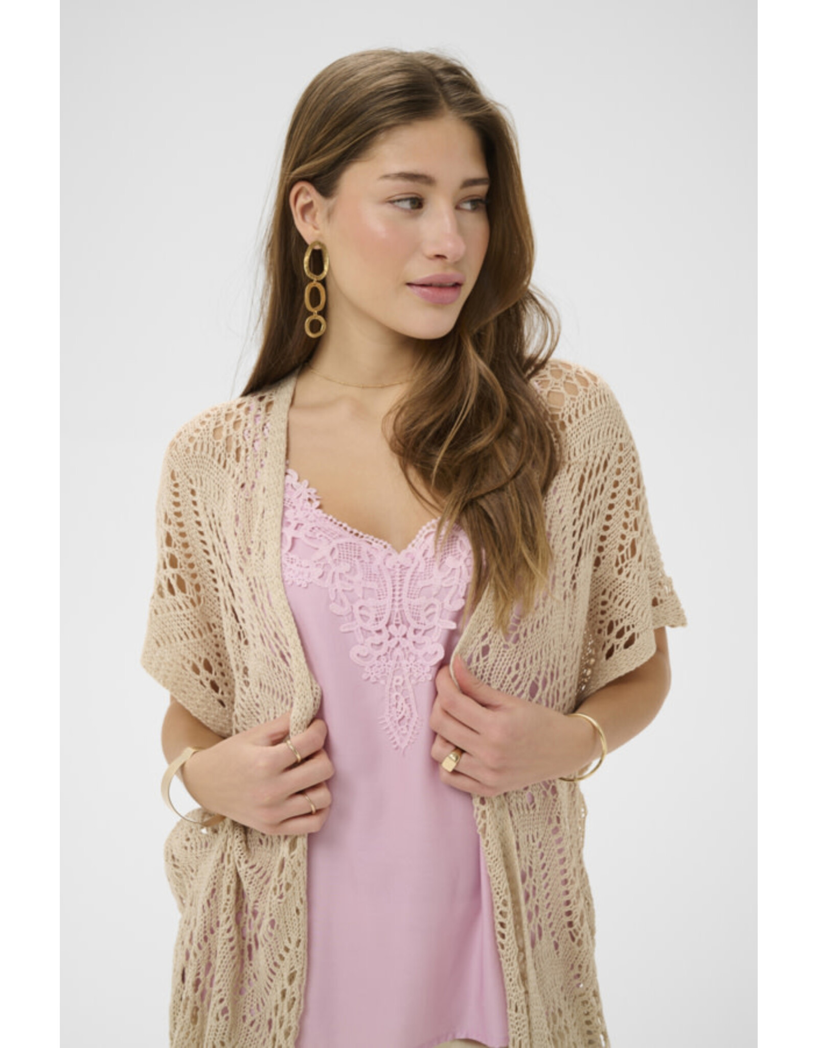 Cream Cream - Ryda Long Open Cardigan (Perfectly Pale)