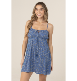 Spaghetti Strap Sundress with Tie Bust (Blue)