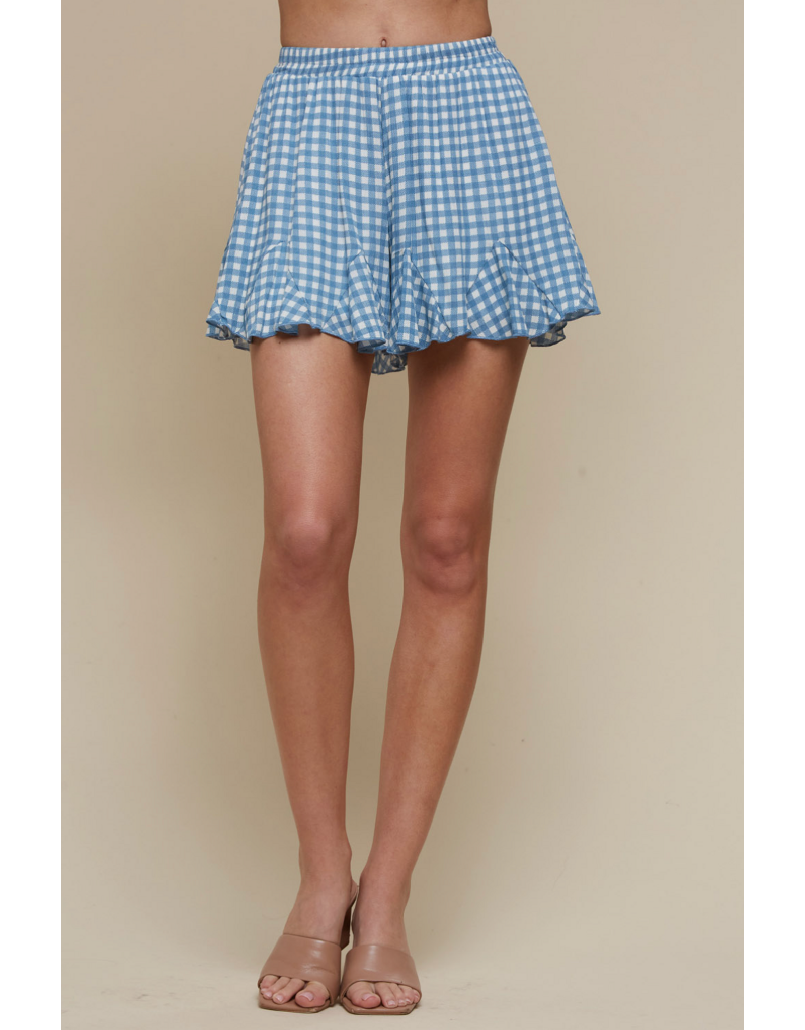 Saints & Hearts Gingham Print Shorts (Blue)