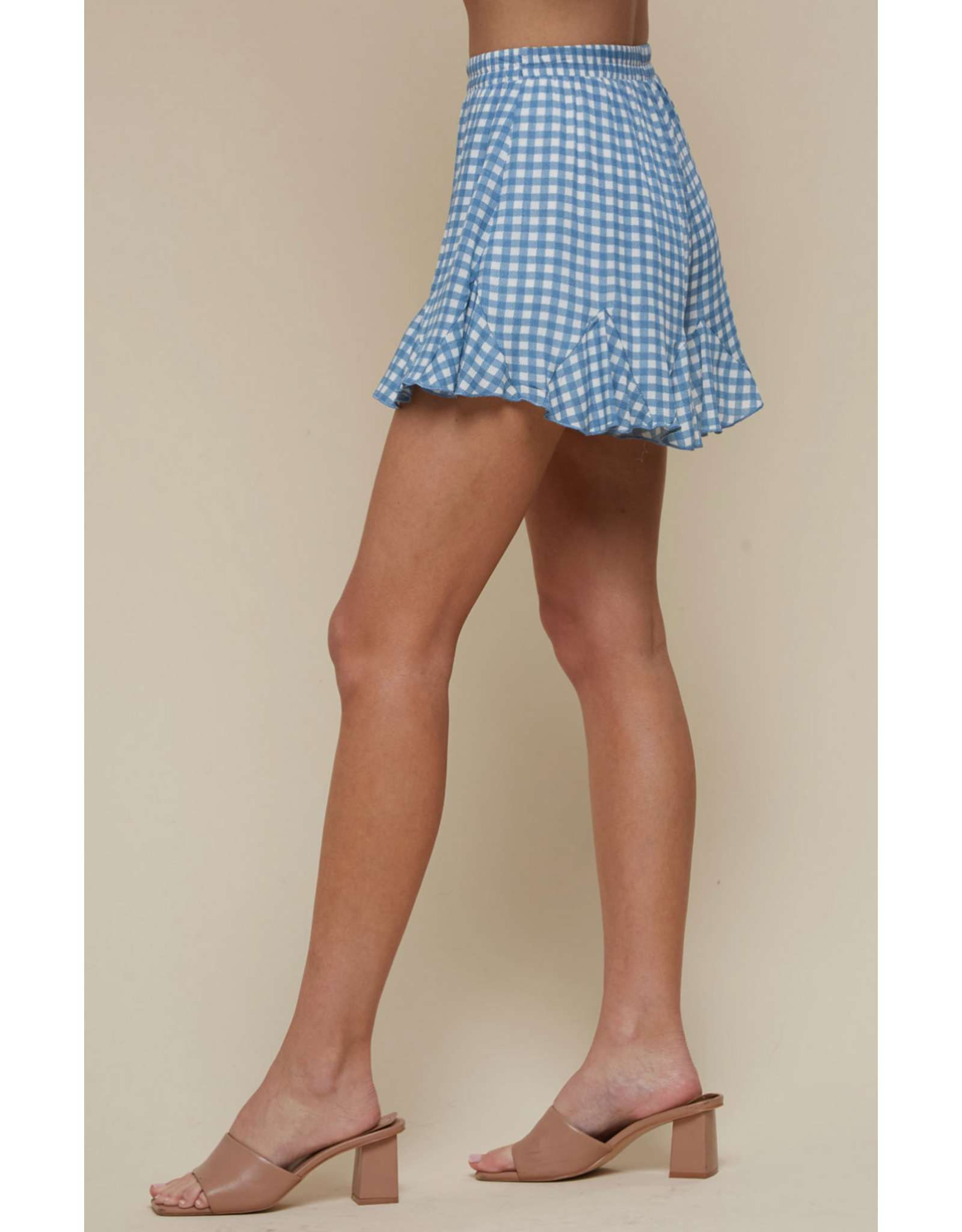 Saints & Hearts Gingham Print Shorts (Blue)