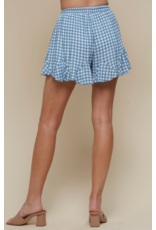 Saints & Hearts Gingham Print Shorts (Blue)