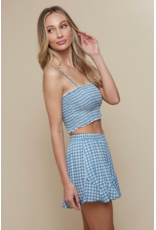 Saints & Hearts Gingham Print Shorts (Blue)