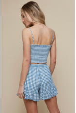 Saints & Hearts Gingham Print Shorts (Blue)