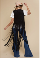 Saints & Hearts Saints & Hearts - Long fringe vest (Black)