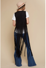 Saints & Hearts Saints & Hearts - Long fringe vest (Black)