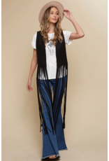 Saints & Hearts Saints & Hearts - Long fringe vest (Black)