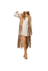 Saints & Hearts Saints & Hearts - Long fringe vest (Camel)