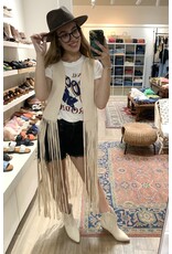 Saints & Hearts Saints & Hearts - Long fringe vest (cream)