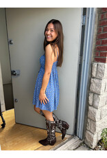 Spaghetti Strap Sundress with Tie Bust (Blue)