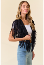 Saints & Hearts Saints & Hearts - Fringe Suede Collar (Black)
