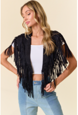 Saints & Hearts Saints & Hearts - Fringe Suede Collar (Black)