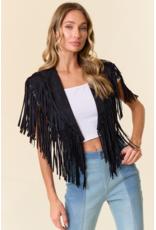 Saints & Hearts Saints & Hearts - Fringe Suede Collar (Black)