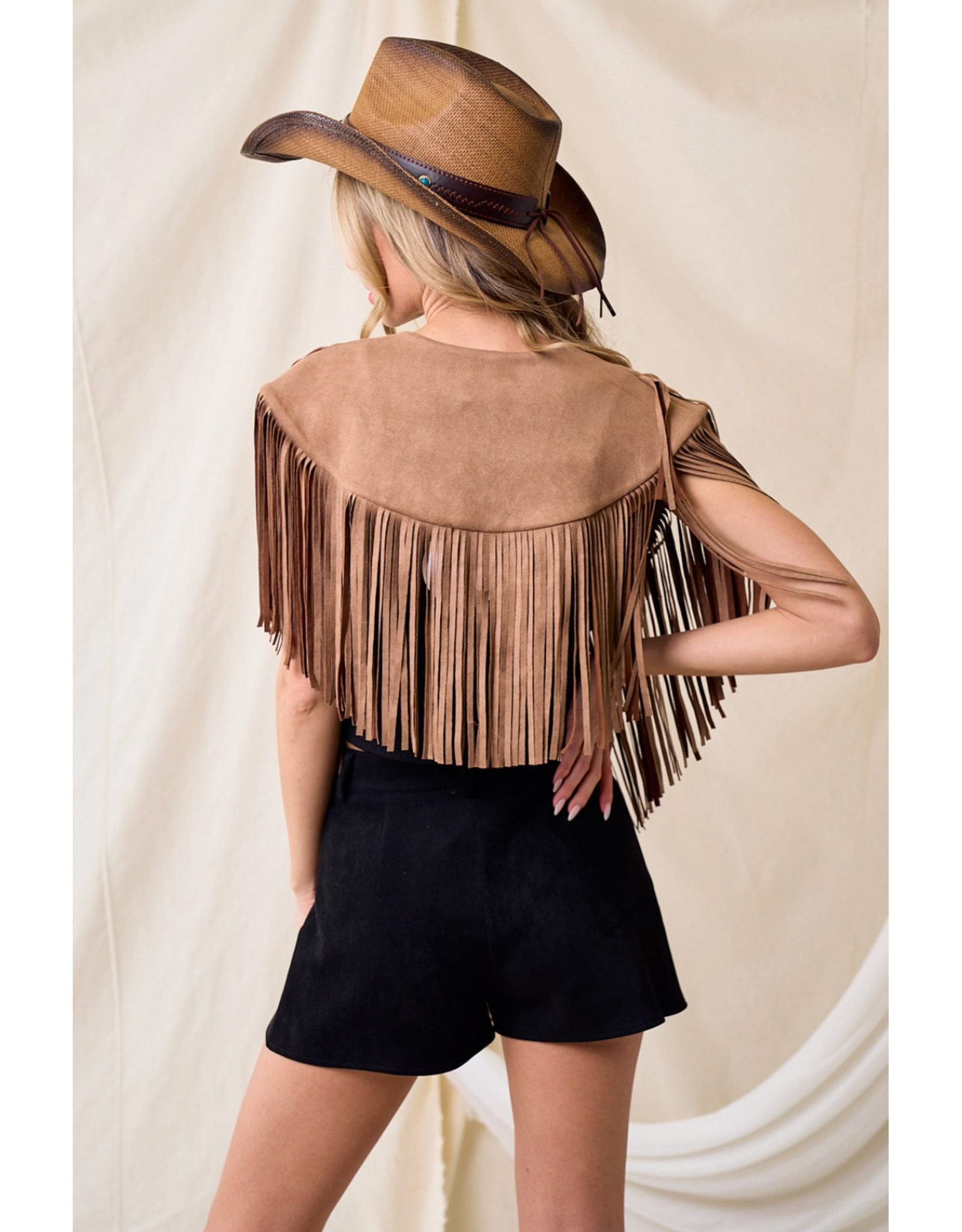 Saints & Hearts Saints & Hearts - Fringe Suede Collar (Tan)