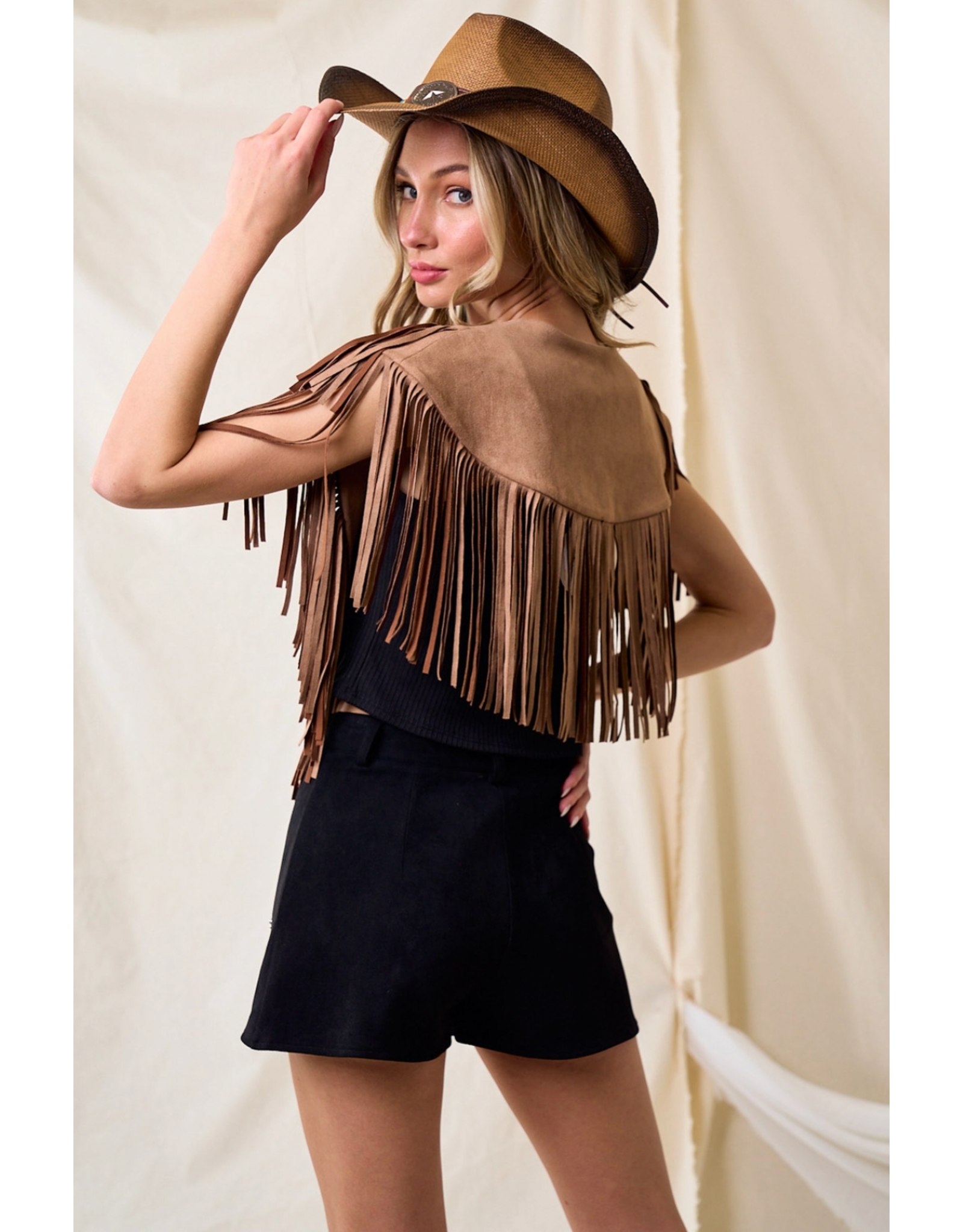 Saints & Hearts Saints & Hearts - Fringe Suede Collar (Tan)