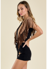 Saints & Hearts Saints & Hearts - Fringe Suede Collar (Tan)