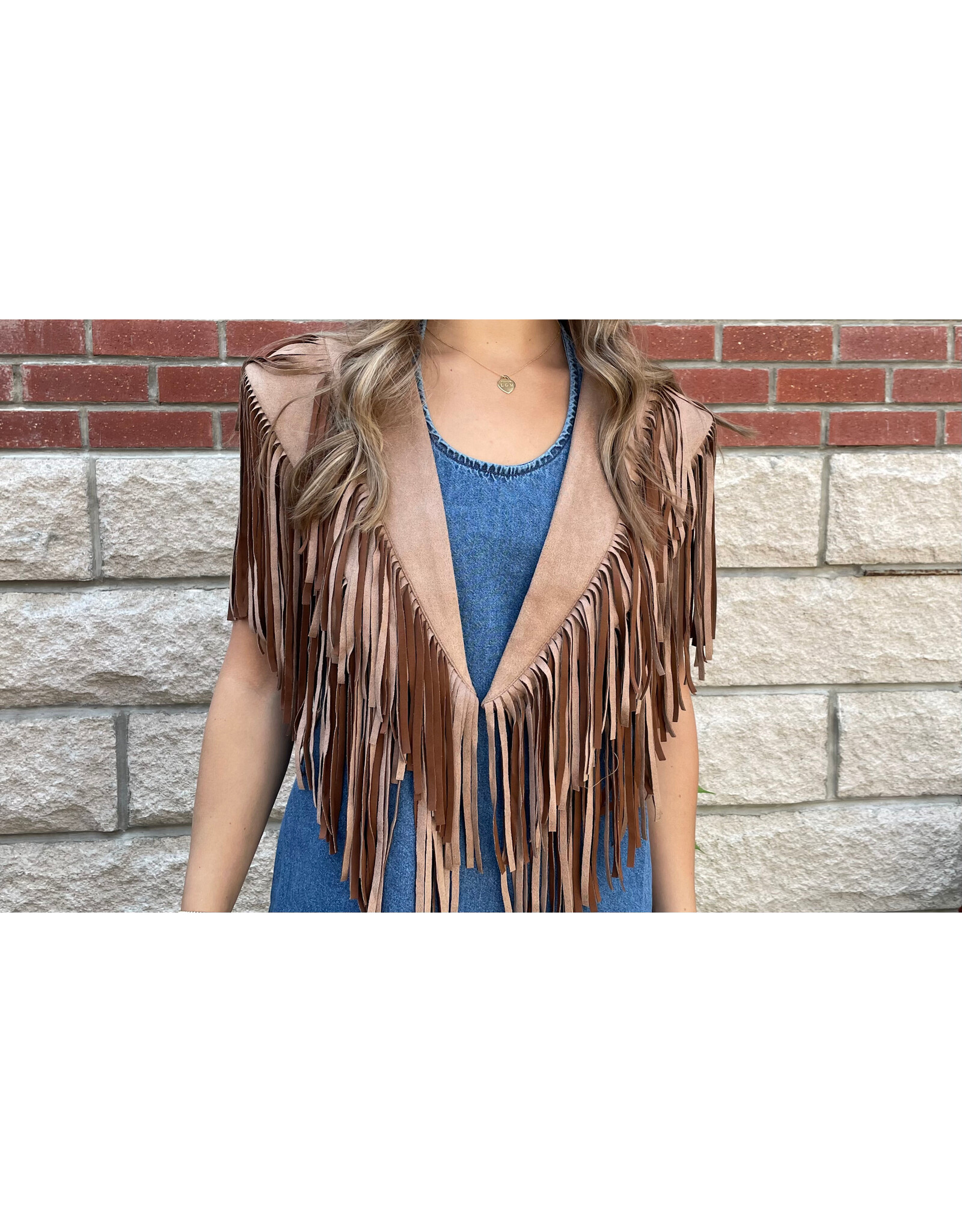 Saints & Hearts Saints & Hearts - Fringe Suede Collar (Tan)