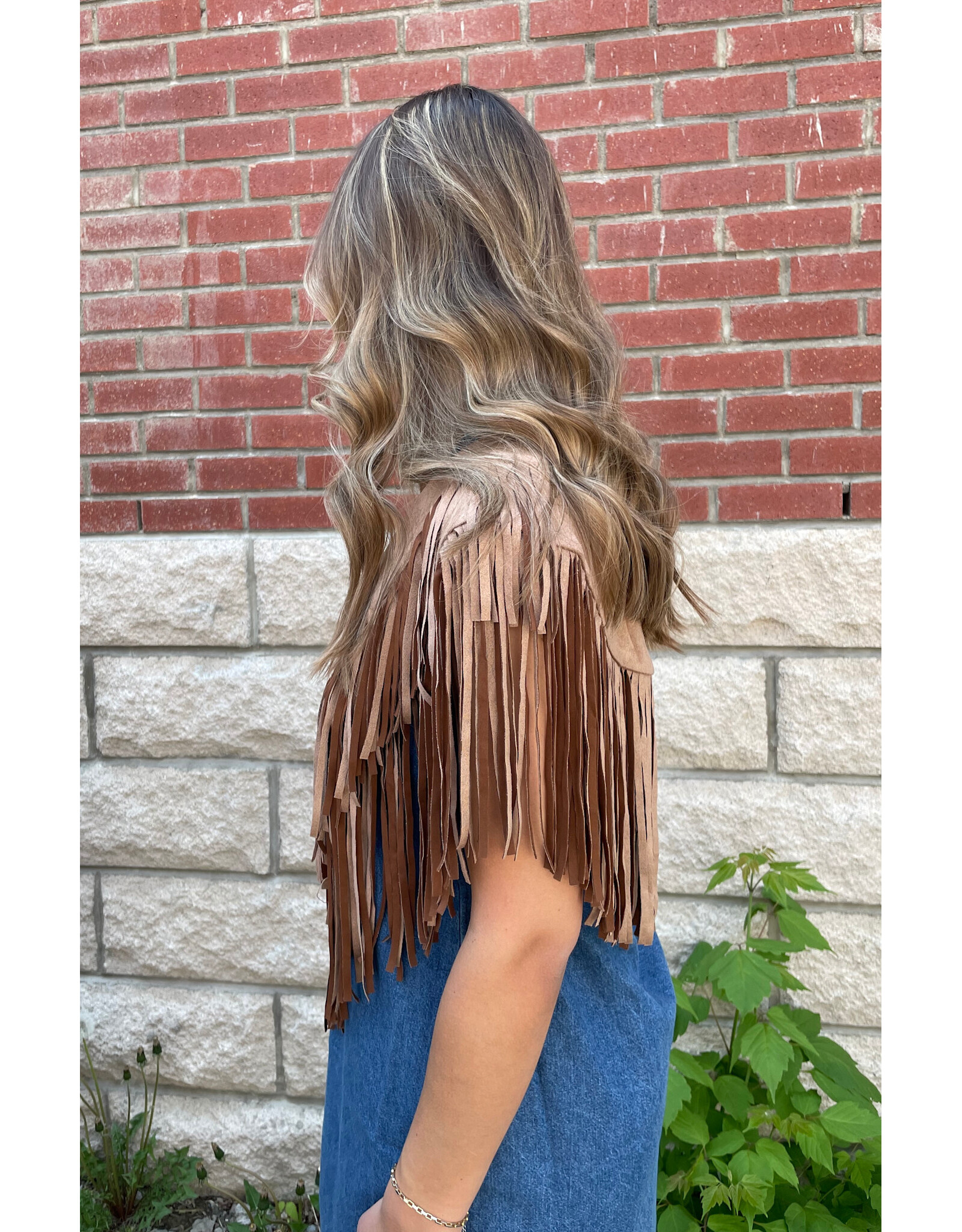 Saints & Hearts Saints & Hearts - Fringe Suede Collar (Tan)