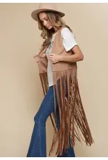 Saints & Hearts Saints & Hearts - Long fringe vest (Camel)