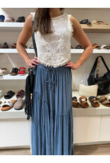 Maxi Skirt with Tie and Ruffle Detail (Turquoise)