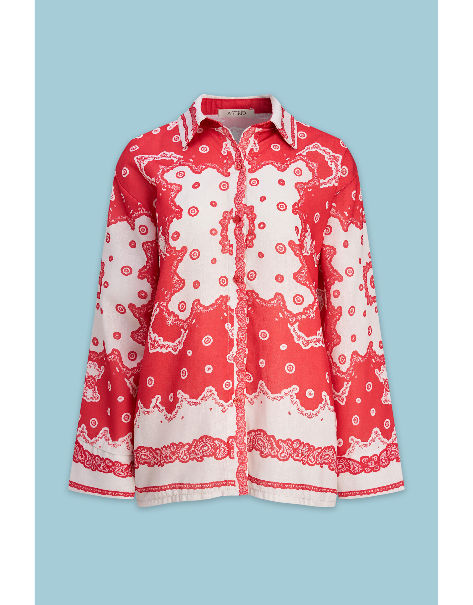 Astrid Astrid - Bandana Button Up (Red Scarf)