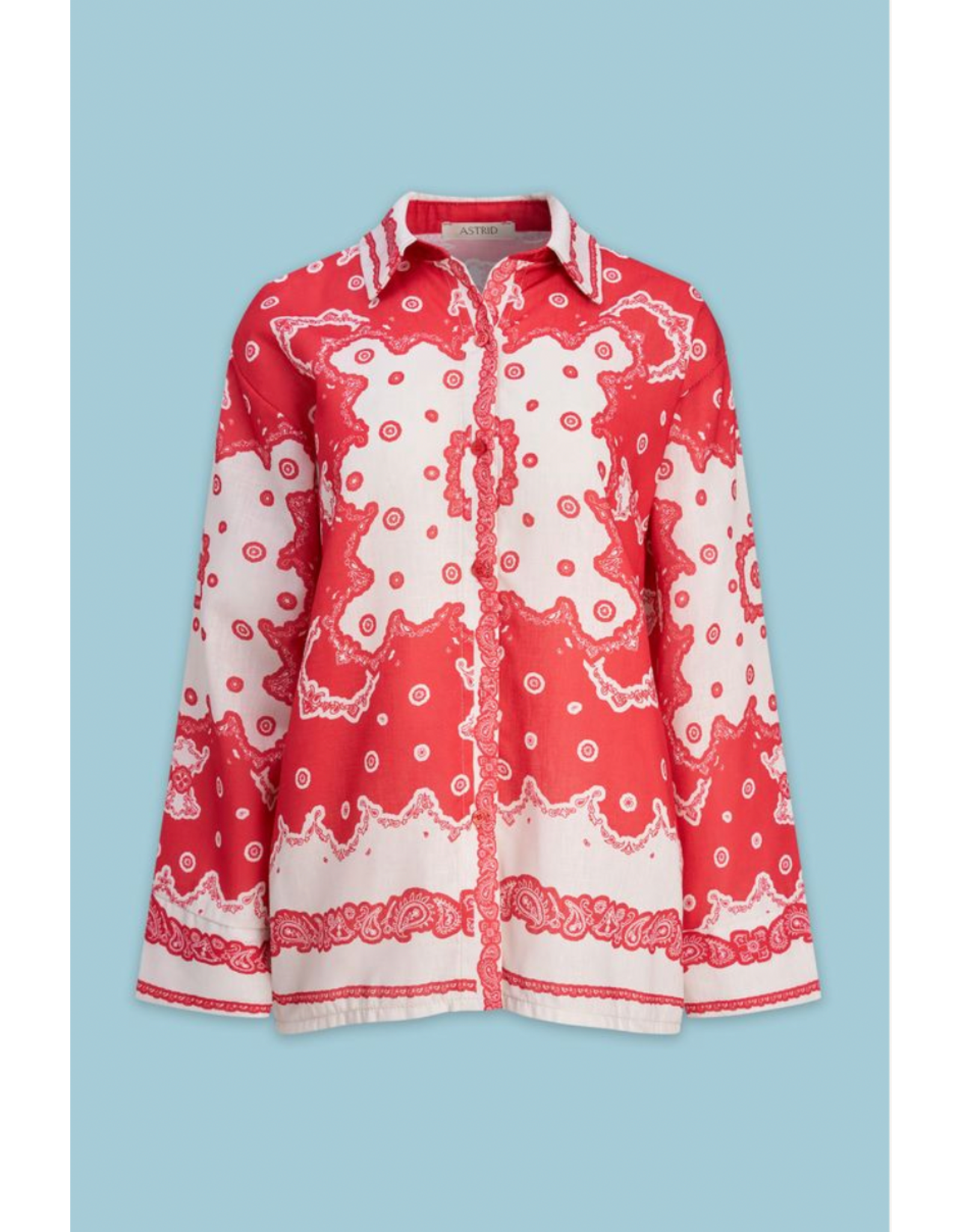 Astrid Astrid - Bandana Button Up (Red Scarf)