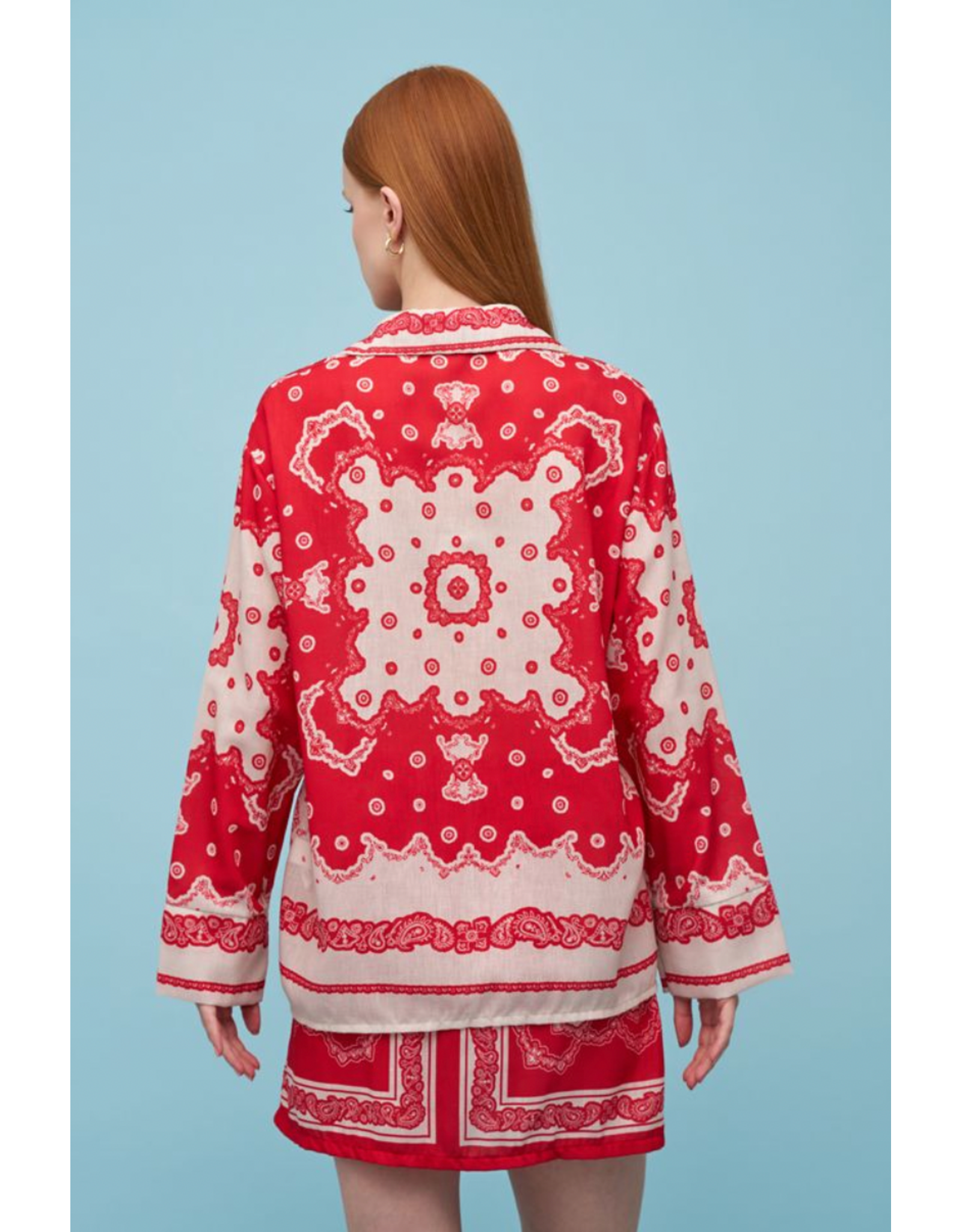 Astrid Astrid - Bandana Button Up (Red Scarf)