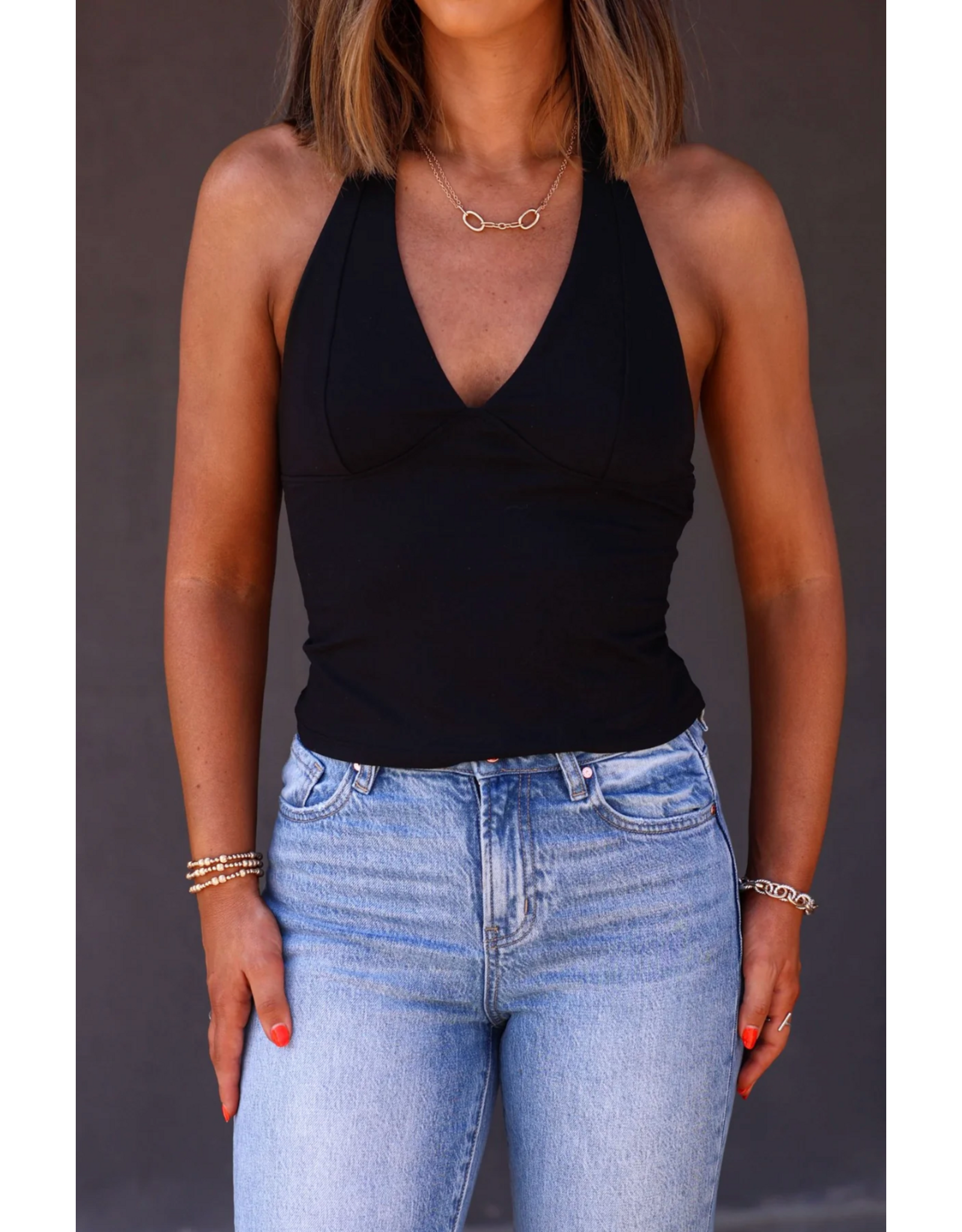 Free people Free People - Free People Black Still Here Halter Top (Black)
