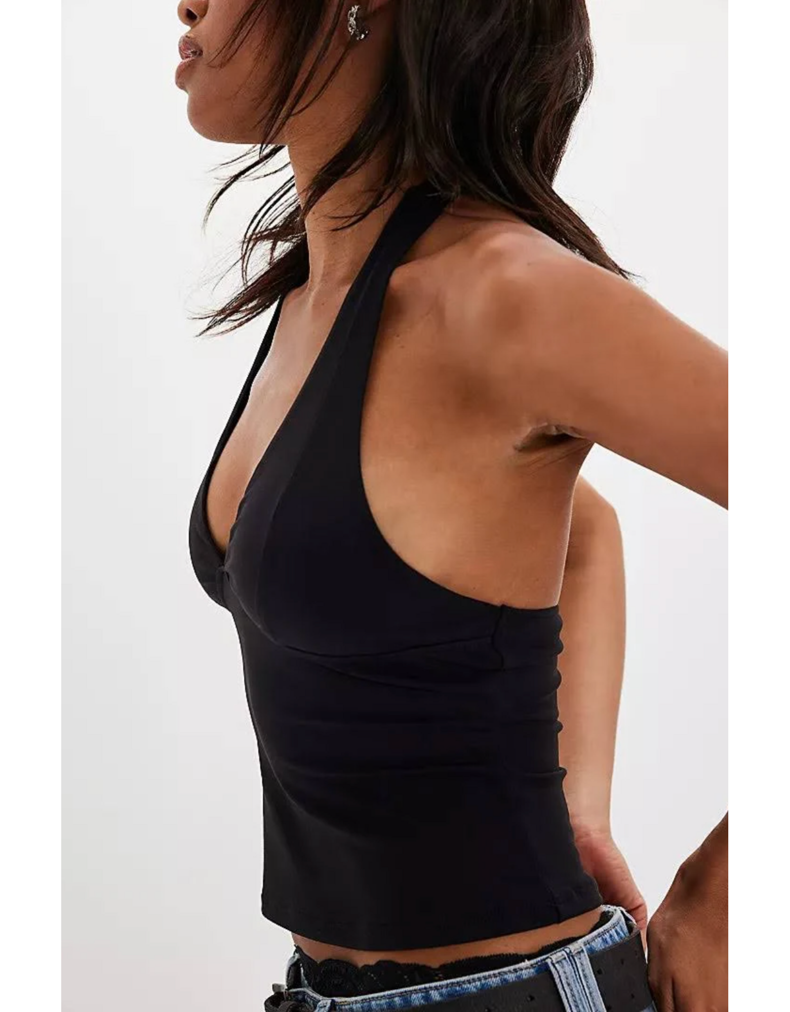 Free people Free People - Free People Black Still Here Halter Top (Black)