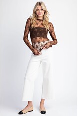ee:some Long Sleeve Lace Top (Brown)