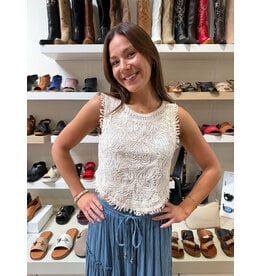 Korner Korner - Embroidered Crochet Tank (Cream)