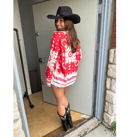 Astrid Astrid - Bandana Button Up (Red Scarf)